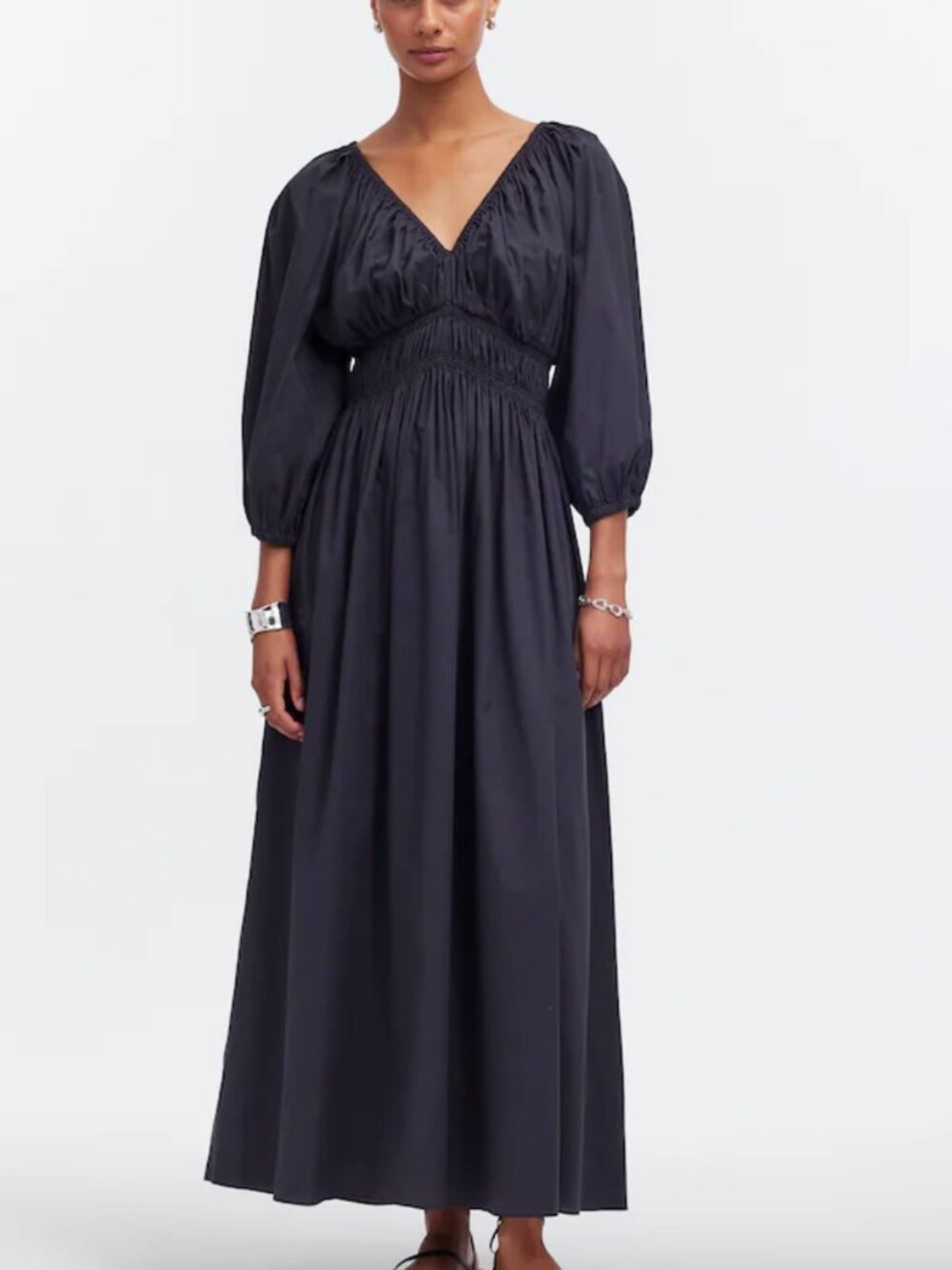Madewell V-Neck Baloon Sleeve Black Dress Sz 4